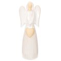 Floristik24 Figurka anioła z serduszkową dekoracją w kolorze kremowo-białym, 23 cm