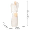 Figurka anioła z serduszkową dekoracją w kolorze kremowo-białym, 23 cm | Floristik24.pl