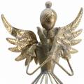 Floristik24 Dekoracyjny aniołek metal antyczne złoto Ø9,2 W22cm