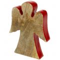 Floristik24 Figurka anioła drewno czerwony, natura 15cm