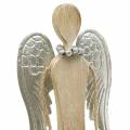 Floristik24 Drewniany aniołek natura z brokatem W53cm