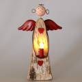 Floristik24 Drewniany aniołek z świeczką LED H30cm