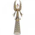 Floristik24 Figurka dekoracyjna Anioł z girlandą świąteczną Metal 13×8,5cm H40cm