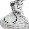 Floristik24 Dekoracja grobu świecznik na tealighty anioł 10cm 2szt