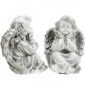 Floristik24 Figurka anioła mała dekoracja grobu figurka ogrodowa szara H9cm 3szt)