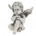 Floristik24 Figurki aniołów szare 9cm 3szt