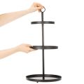 Trójpoziomowy metalowy okrągły stojak do serwowania, do dekoracji stołu na wielu poziomach, 61 cm | Floristik24.pl