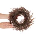 Sztuczny wianek z gałązkami paproci, dekoracja jesienna, 35 cm | Floristik24.pl