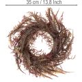 Sztuczny wianek z gałązkami paproci, dekoracja jesienna, 35 cm | Floristik24.pl
