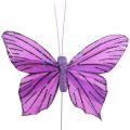 Floristik24 Motyle piórkowe fioletowe 8,5 cm 12 sztuk