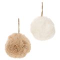 Floristik24 Pompon dekoracyjny do zawieszenia, puszysta kulka futerkowa, 7cm, 6 szt.