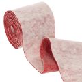 Filcowa wstążka, 100% wełna, dwukolorowa, jako podkładka pod garnek, filcowa wstążka biało-czerwona, 15 cm x 5 m | Floristik24.pl