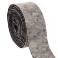 Floristik24 Taśma filcowa, pasek do garnków, 100% wełny, szaro-czarna, szerokość 7,5 cm, długość 5 m