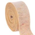 Floristik24 Taśma filcowa jako dwukolorowa podkładka pod garnek z czystej wełny, pomarańczowa/wielokolorowa, szerokość 7,5 cm, długość 5 m