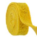 Floristik24 Wstążka filcowa "Happy" żółta 7,5cm 5m