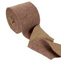 Dwukolorowa taśma filcowa z filcu wełnianego, 100% wełny, fioletowo-brązowa, 15 cm x 5 m | Floristik24.pl