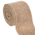 Floristik24 Filcowa wstążka wełniana, dwukolorowa, sprzedawana na metry do projektów kreatywnych, brązowo-biała, 15 cm x 5 m