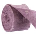 Wstążka filcowa wełniana wstążka tkanina dekoracyjna fioletowe piórka filc wełniany 15cm 5m