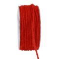 Floristik24 Sznurek filcowy wełniany sznurek wełniany knot czerwony 100m