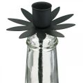 Floristik24 Świecznik na butelkę szkło czarne, metal Ø6,5cm H25,5cm