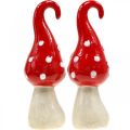Floristik24 Muchomor ceramiczne grzyby ozdobne czerwone białe Ø5cm W15,5cm 2szt