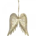 Floristik24 Skrzydła anioła, metalowa ozdoba do zawieszenia, dekoracja choinkowa Złota, antyczna ozdoba o wyglądzie H11,5cm W11cm 3szt.