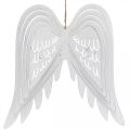 Floristik24 Skrzydła do zawieszenia, dekoracja adwentowa, skrzydła anioła wykonane z metalu w kolorze białym wys. 29,5cm szer. 28,5cm