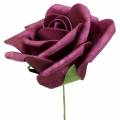 Floristik24 Róża piankowa Ø10cm fioletowa 8szt