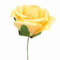 Floristik24 Róża piankowa Ø7,5cm żółta 18szt