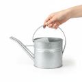 Konewka dekoracyjna w stylu vintage, metalowa, srebrna, doniczka 1,25 l | Floristik24.pl