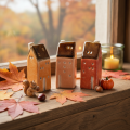 Dekoracyjny ceramiczny domek w miniaturze na parapet, 10cm, 3 sztuki | Floristik24.pl