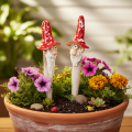 Figurka krasnala do przyklejania, z długą brodą i kapeluszem w kształcie grzyba, dekoracja, 17cm, 2 szt. | Floristik24.pl