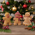 Sztuczna figurka dekoracyjna piernikowy ludzik, 8cm, 3 sztuki | Floristik24.pl