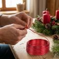 Drut aluminiowy czerwony Ø2mm 500g 60m - Drut jubilerski, drut rzemieślniczy, drut dekoracyjny do florystyki i rękodzieła | Floristik24.pl