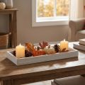 Taca drewniana biała taca dekoracyjna shabby chic z drewna 35×15×3cm | Floristik24.pl