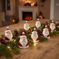 Figurka Ceramiczna Świętego Mikołaja, czerwono-biała, 6,4cm – Świąteczna dekoracja świąteczna – 6 szt | Floristik24.pl