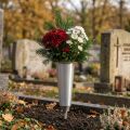 Wazon nagrobny srebrny 33cm | Floristik24.pl