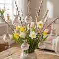 Króliczki ozdobne drewniane króliczki do zawieszania naturalna biel 5cm×12cm 6szt | Floristik24.pl