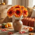 Sztuczny kwiat gerbery, sztuczny kwiat pomarańczy Ø11cm 50cm | Floristik24.pl