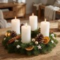 Świece filarowe w jednolitym kolorze, białe, 70x120 mm, zestaw 4 sztuk, do dekoracji, wesel i adwentu | Floristik24.pl