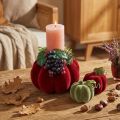 Miniaturowe dekoracje dyniowe, flokowane – w różnych kolorach jesiennych, 9,5 cm, 3 sztuki | Floristik24.pl