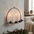 Świecznik Ścienny Czarny Metalowy Świecznik 35×24cm | Floristik24.pl