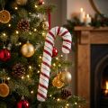 Deco Candy Cane Christmas Red White Striped H34cm | Floristik24.pl