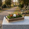 Taca drewniana z uchwytami Taca ozdobna naturalna czarna 25×12,5×5cm | Floristik24.pl