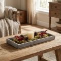 Taca drewniana vintage kwadratowa taca dekoracyjna drewno szara 35×15×3cm | Floristik24.pl