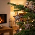 Gwiazdki dekoracyjne sosnowe naturalne ozdoby choinkowe gwiazdki sosnowe 6cm 12 szt | Floristik24.pl