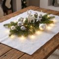 Dekoracja koca śnieżnego śnieg w białej zimowej dekoracji 240×90cm | Floristik24.pl