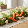 Dekoracja marchewkowa marchewka flokowana pomarańczowo-zielona wys. 23cm 8 szt | Floristik24.pl