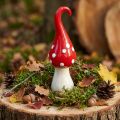 Deco Fly Agaric Ceramiczny Deco Grzyb Czerwony Biały Ø6,5cm W21cm | Floristik24.pl