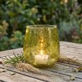 Dekoracja szklana latarnia vintage żółto-zielona Ø12cm W12,5cm | Floristik24.pl